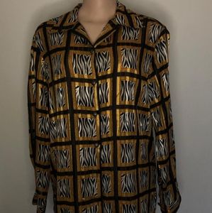 Sheer zebra and gold shirt